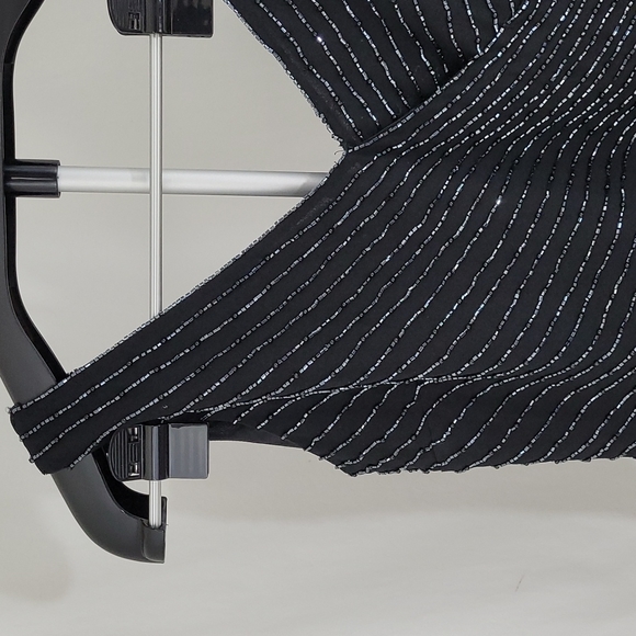 JKARA Fully Beaded Black Sleeveless Mini Tank Top SZ S - Picture 3 of 10